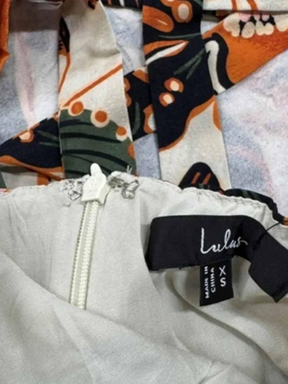 Lulus Siyanda Beige Multi Floral Faux-Wrap Mini Dress NWT - Picture 12 of 14